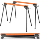 2er Set Sägebock klappbar, Arbeitsbock aus Metall bis 500 kg, Werkbock Gerüstbock Sägepferd für Schneiden, Sägen, DIY-Aufgaben, Keine Montage