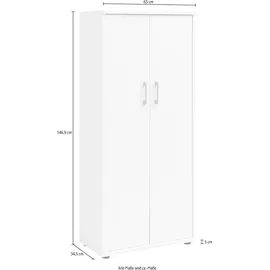 MÖBELPARTNER Aktenschrank Serie 200 65,1 x 34,5 x 146,9 cm weiß