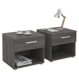 CARO-Möbel Nachtschrank Mary 41,2 x 28 x 18,7 cm Grau