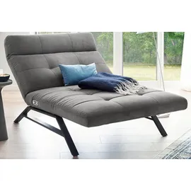 KAWOLA Relaxliege AMERIVA Polyester 120 x 110 x 158 cm Grau mit Kissen und Kopfteil