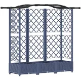 vidaXL Hochbeet mit Rankgitter und Dach 163 x 40 x 126 cm Grau