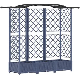 vidaXL Hochbeet mit Rankgitter und Dach 163 x 40 x 126 cm Grau