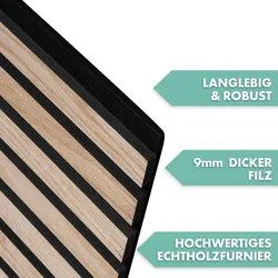 KARAT Akustikpaneel für Angenehme Raumakustik in Holzoptik 60 x 60 cm Red Oak
