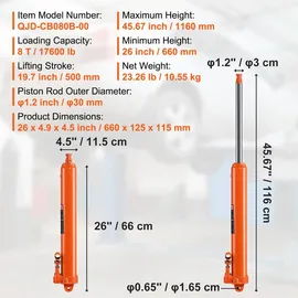 Vevor Wagenheber Stahl 8 t