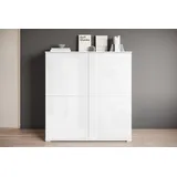 OTTO home PC-Schrank OTTO HOME "Kenia, Sekretär, Home Office", weiß (weiß, weiß hochglanz), B:120cm H:125cm T:39,5cm, Sekretäre, Mit Push-to-open, Tastaturauszug und praktischem Stauraum