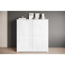 OTTO home PC-Schrank OTTO HOME "Kenia, Sekretär, Home Office", weiß (weiß, weiß hochglanz), B:120cm H:125cm T:39,5cm, Sekretäre, Mit Push-to-open, Tastaturauszug und praktischem Stauraum