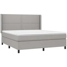 vidaXL Boxspringbett mit Matratze Hellgrau 160x200 cm Stoff