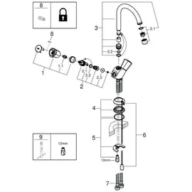 Grohe Costa Einlochbatterie Chrom