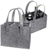 LuxusKollektion Küchenorganizer-Set Männerhandtasche Flaschenträger Bier Filztasche 12 6 Fächer 2 Stück