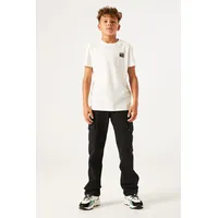 GARCIA Cargohose GARCIA, Mädchen, Gr. 128, N-Gr, schwarz (off schwarz), Web, Obermaterial: 98% Baumwolle, 2% Elasthan, unifarben, regular fit lang, Hosen Cargohose, for BOYS