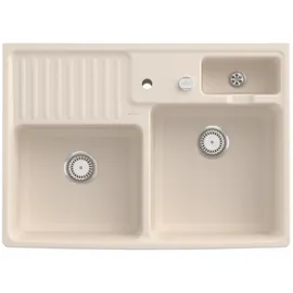 Villeroy & Boch Spülstein Doppelbecken ivory + Excenterbetätigung