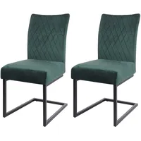 MCW 2er-Set Freischwinger MCW-L15, Besucherstuhl Konferenzstuhl Stuhl, Samt Stahl