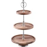 Marrakesch Orient & Mediterran Interior 3 Etagen Etagere Servierständer Akazienholz Amalie 50cm