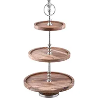 Marrakesch Orient & Mediterran Interior 3 Etagen Etagere Servierständer Akazienholz Amalie 50cm