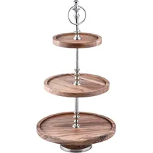 Marrakesch Orient & Mediterran Interior 3 Etagen Etagere Servierständer Akazienholz Amalie 50cm