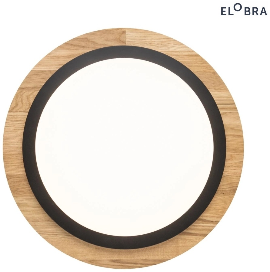 Elobra LED Deckenleuchte ARGENTINA „MEDIUM ROUND“, 24W, 3000K, Eiche Massivholz ELO-140260