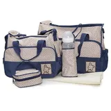 Moni Wickeltasche Stella, Set mit Wickelunterlage, Isoliertasche f. Babyflaschen blau