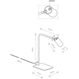 Licht-Erlebnisse Schreibtischlampe Weiß Gold GU10 verstellbar 40-45 cm zielgerichtetes Licht Modern Tischleuchte Schreibtisch Arbeitszimmer Büro Leselampe