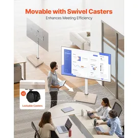 Vevor rollbarer TV-Ständer TV-Wagen für 812,8-1778 mm TVs bis zu 45 kg, 25° Links-Rechts-Drehung & höhenverstellbare TV-Halterung mit Regal für Ecke Schlafzimmer Wohnzimmer (max. 600 x 400 mm)