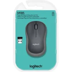 Logitech Maus USB,wireless,1000dpi M185 gr