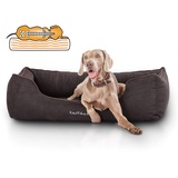 Knuffelwuff Orthopädisches Hundebett Amelie aus Velours mit Handwebcharakter Übergröße XXXL 155cm x 105cm Schwarz - abnehmbarer Bezug - waschbar - für große, mittelgroße und kleine Hunde