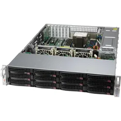 Supermicro CSE-826BAC12-R802LPB, Rack, Server, Grau, ATX, EATX, 800 W, 3.5"