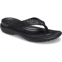 Crocs Damen Capri V Flip Flops | Sandalen, Schwarz Glitter, 45 EU - 42.5 EU