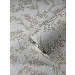SCHÖNER WOHNEN KOLLEKTION Vliestapete, Blätter, Blumen, weiß/beige - weiss