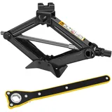 VickyHome Scherenheber 2 Tonnen Wagenheber, Verlängerung von 109 mm bis 380 mm Handheber Universalheber Aufziehwerkzeuge für die Heimgarage, Schwarz