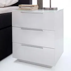 Nachtschrank in Weiß 3 Schubladen