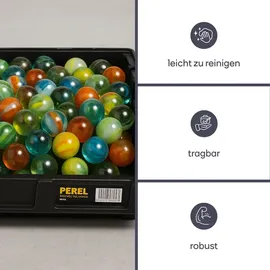 Perel Stapelbox, Lagerboxen Kunststoff, Sichtbox, Werkstatt Stapelbox Garage, Sichtlagerkasten zur - Schwarz