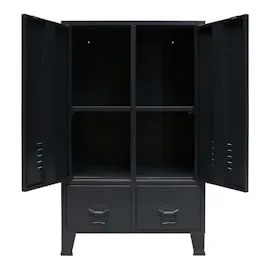 vidaXL Drehtürenschrank 67 x 107 x 35 cm schwarz