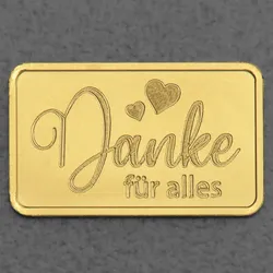 Goldbarren 25g Gravur Danke - für alles
