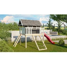 Karibu Spielhaus Fidel mit Satteldach 1,5 m Rot