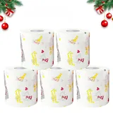 Weihnachts Toilettenpapier,5 Rollen Lustige Weihnachten Toilettenpapier,Weihnachtsmann Klopapier,Weihnachten Toilettenpapierrollen,Lustige Neuheit toilettenpapier,für Weihnachten Dekorative