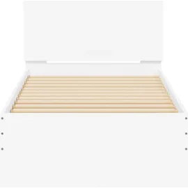 vidaXL Bettgestell mit Kopfteil und LED-Leuchten Weiß 90x190 cm