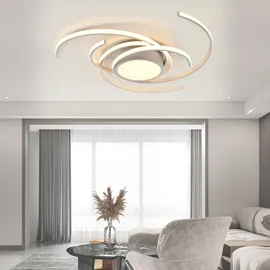 lqwell ® Deckenleuchte LED Deckenlampe, 40W 3000K Küchenlampe Modern Schlafzimmerlampe aus Aluminium Schwarz Weiß * 750 100mm