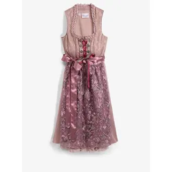 bonprix Dirndl mit Pailletten-Schürze, rosenholz , 46