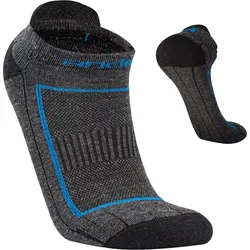 Alpaka Merino Kurze Laufsocken ALPHA. Anti-Blasen mit Polsterung und Kompression kohlengrau 47/50