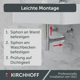 Kirchhoff Design Siphon für Waschbecken mit Reinigungsöffnung Chrom