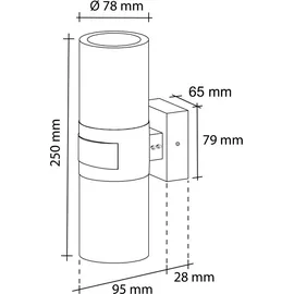 sebson Außenleuchte Kunststoff 25,0 cm inkl. Bewegungsmelder weiß