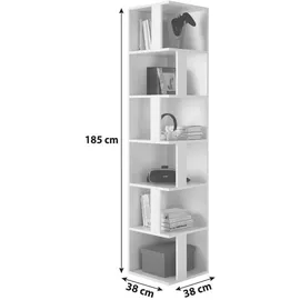 P & B XORA Eckregal 38 x 38 x 186 cm Weiß