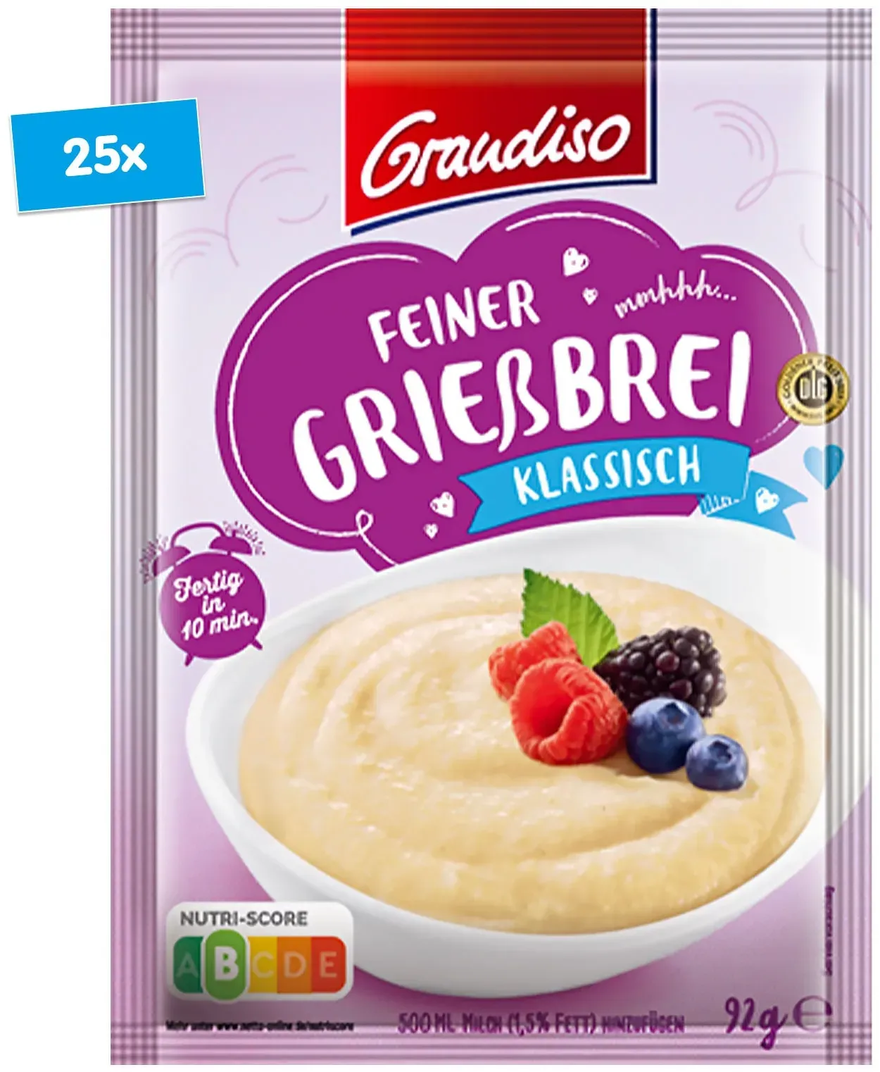 Grandiso Griessbrei für 500 ml Milch, 25er Pack