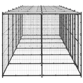 vidaXL Outdoor-Hundezwinger Stahl mit Überdachung 14,52 m2
