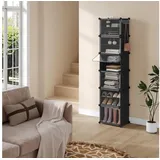 EUGAD Schuhbox (12 St), Schuhorganizer Schuhregal Kunststoff, mit Haken schwarz 40 cm x 180 cm x 30 cm