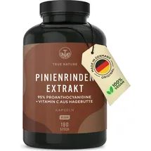 True Nature True Nature® Pinienrindenextrakt Kapseln mit Vitamin C - Vegan & Made in Germany 180 St