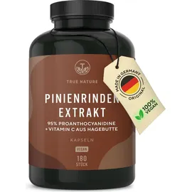 True Nature True Nature® Pinienrindenextrakt Kapseln mit Vitamin C - Vegan & Made in Germany 180 St