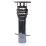 ASTEC Schornsteinverlängerung Edelstahl 25 x 25 cm Aufsatzhöhe 2,3 m Transparent/Weiß