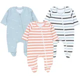 TupTam Unisex Schlafstrampler 3er Pack Baumwolle mit Fuß Jungen, Gr. 98 - 98