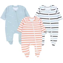 TupTam Unisex Schlafstrampler 3er Pack Baumwolle mit Fuß Jungen, Gr. 98 - 98